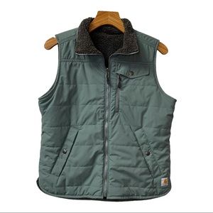 Carhartt 103907 Women's Reversible Utility Sherpa Lined Vest Balsam Green S